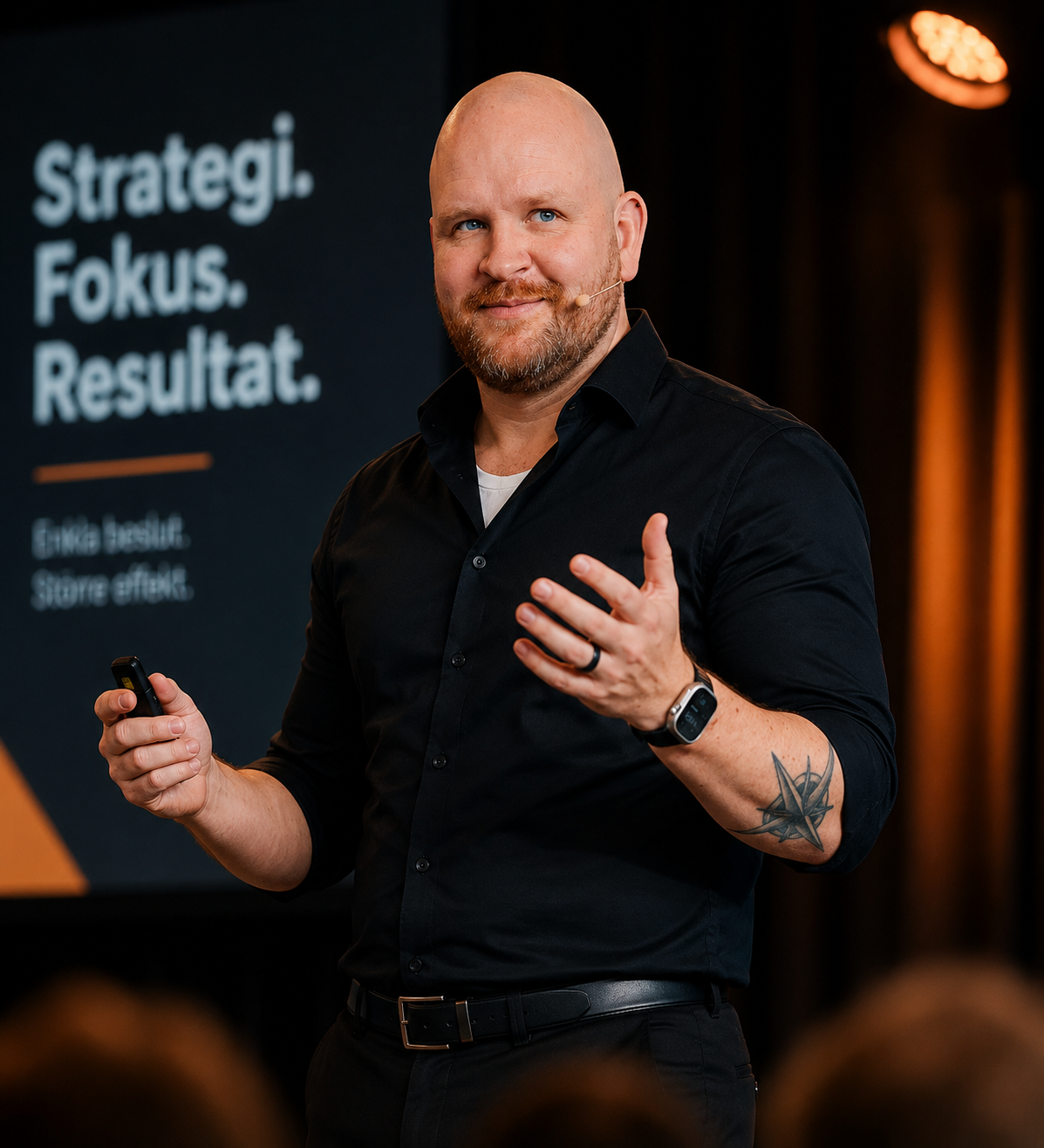 Rob Bergersater speaking on stage